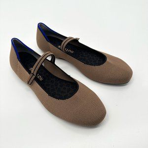 Rothy's Brown Flats with Blue Trim
